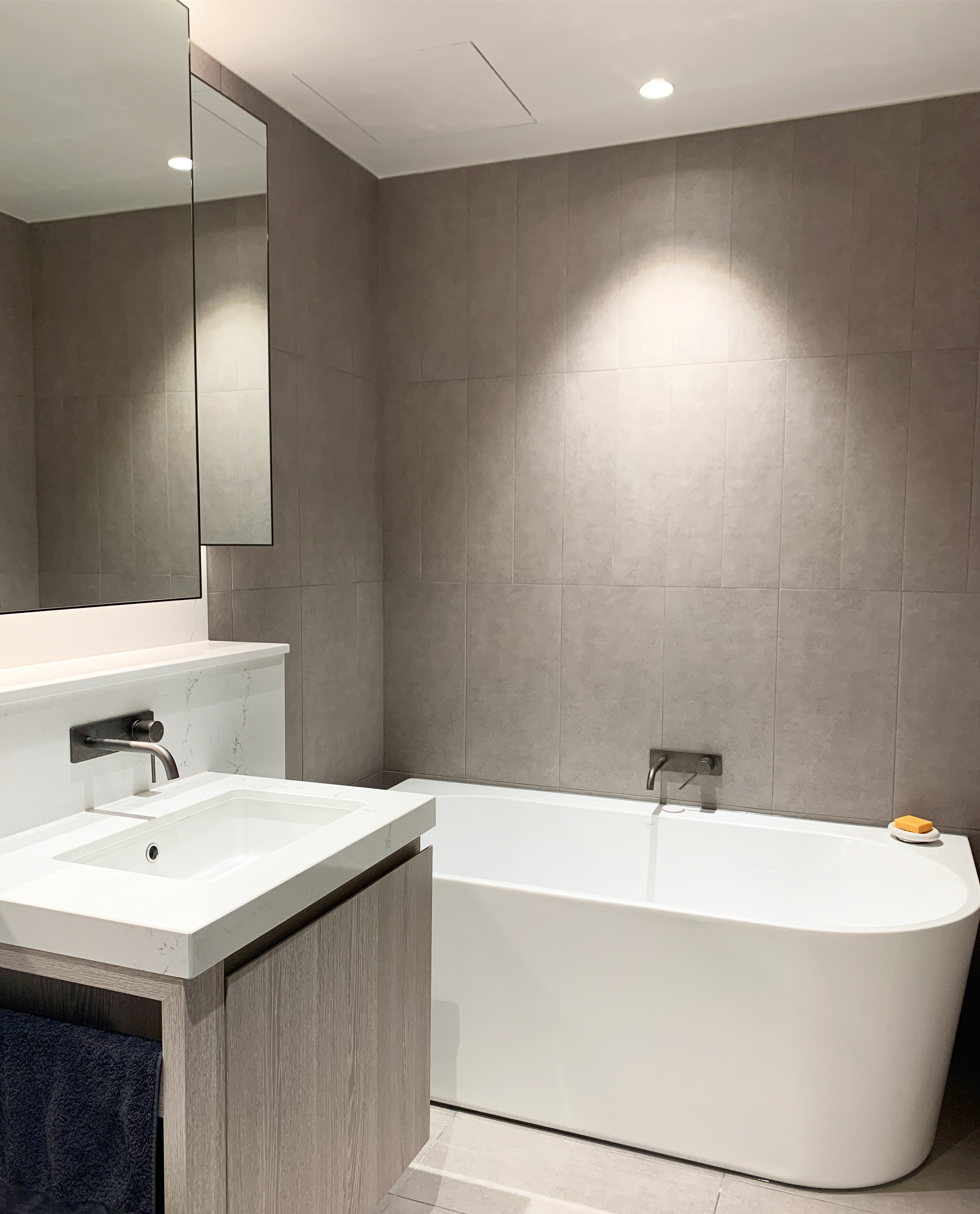Modern Penthouse Apartment Bathroom Area Melbourne Interior Designer Jane Gorman
