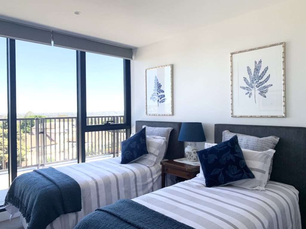 Modern Penthouse Apartment Spare Bedroom Area Melbourne Interior Designer Jane Gorman
