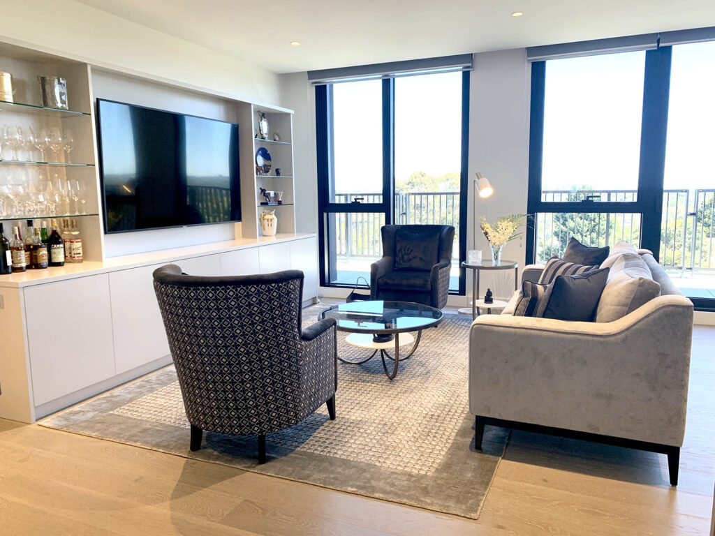 Modern Penthouse Apartment Living Room in Hawthorn