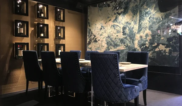 Dining Area, Wine Boxes & Jenny Jones Rug On Wall in Balwyn